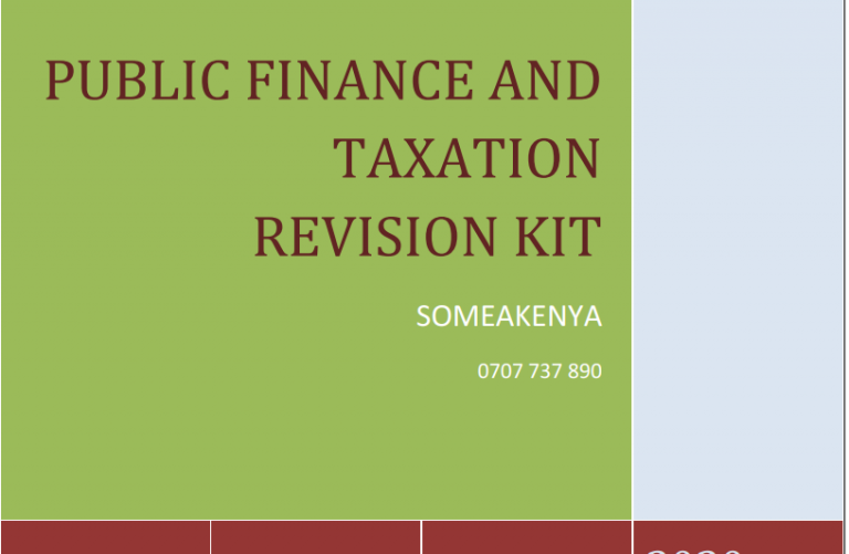 Public Finance and Taxation Revision Kit | KASNEB CPA| ATD| CS| CCP 