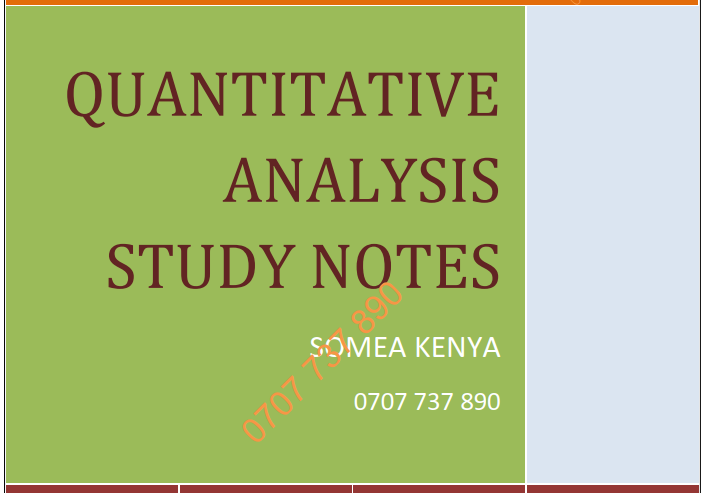 Quantitative Analysis (QA) new Revised CPA CIFA KASNEB notes